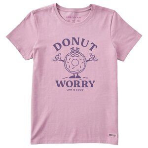 Life Is Good Women's Donut Worry Short Sleeve Crusher Tee - LARGE